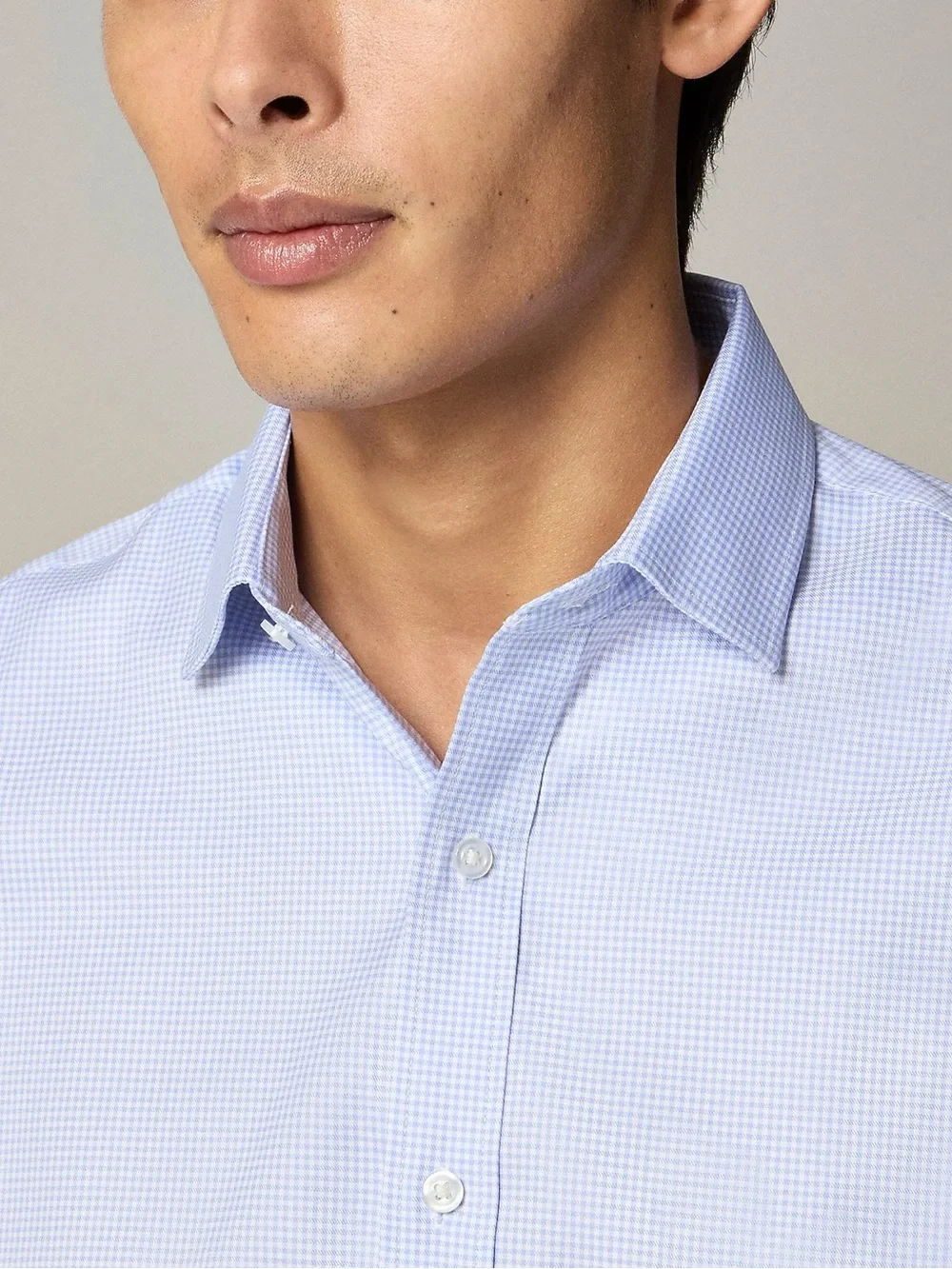 J. CREW Bowery Slim Performance Stretch Dress Shirt in Blue Check Size M CA351